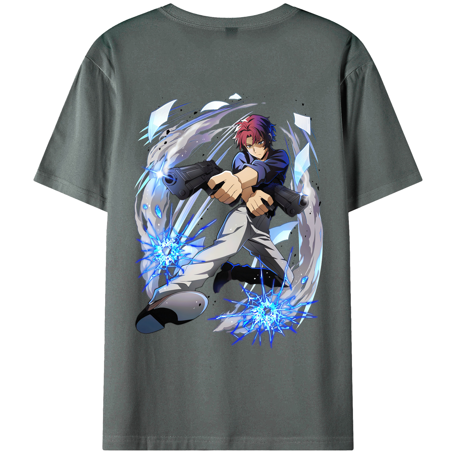 （画像用） 文豪ストレイドッグス Bungo Stray Dogs 綿100％ メンズ半袖Tシャツ（バックプリント） 通気性